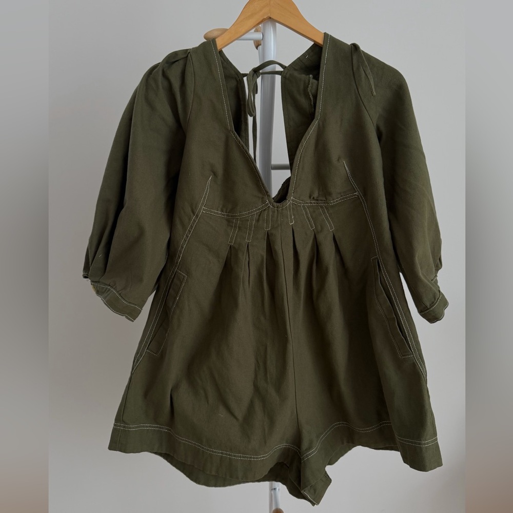 Olive Green Free People Romper